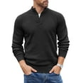 thumbnail image 1 of COOFANDY Men's Casual Knitted Waffle Pullover Sweaters Mock Neck Button Sweater Long Sleeve Henley Sweater, 1 of 10