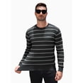thumbnail image 1 of COOFANDY Men's Striped Crewneck Sweaters Long Sleeve Knit Pullover Lightweight Slim Fit Sweater, 1 of 8