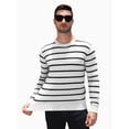 thumbnail image 1 of COOFANDY Men's Striped Crewneck Sweaters Long Sleeve Knit Pullover Lightweight Slim Fit Sweater, 1 of 8