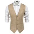 thumbnail image 1 of COOFANDY Men's Suede Leather Suit Vest Casual Western Vest Jacket Slim Fit Cowboy Waistcoat, 1 of 6