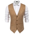 thumbnail image 1 of COOFANDY Men's Suede Leather Suit Vest Casual Western Vest Jacket Slim Fit Cowboy Waistcoat, 1 of 6