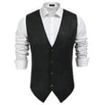 thumbnail image 1 of COOFANDY Men's Suede Leather Suit Vest Casual Western Vest Jacket Slim Fit Cowboy Waistcoat, 1 of 11