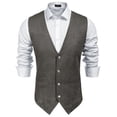 thumbnail image 1 of COOFANDY Men's Suede Leather Suit Vest Casual Western Vest Jacket Slim Fit Cowboy Waistcoat, 1 of 11