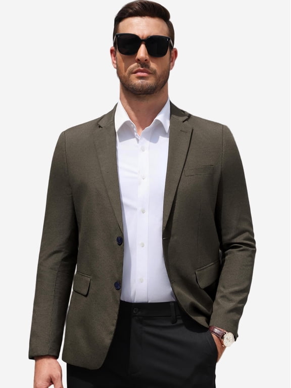 Men's Suit Jacket Lightweight Breathable Casual Sport Coat Blazer Two Button