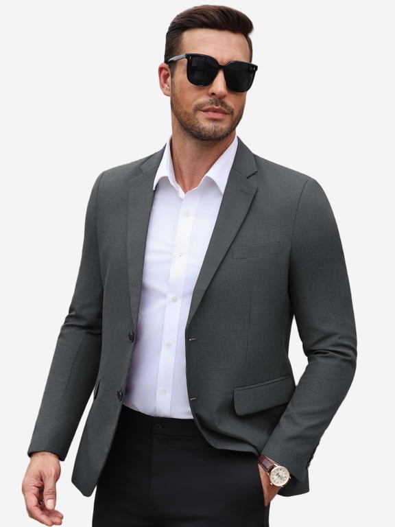 Men's Suit Jacket Lightweight Breathable Casual Sport Coat Blazer Two Button