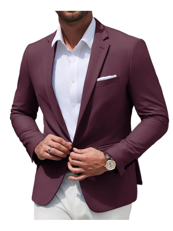 Mens Sport Coats Casual Blazer Stylish Two Button Lightweight Suit Jacket for Daily Wedding