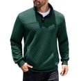 thumbnail image 1 of COOFANDY Men 1/4 Zip Sweatshirt Long Sleeve Stand Collar Henley Button V Neck Casual Knit Pullover with Pocket, 1 of 6