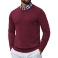 thumbnail image 1 of COOFANDY Mens Crewneck Sweater Pullover Knit Sweater Lightweight Sweaters with Ribbing Edge, 1 of 7