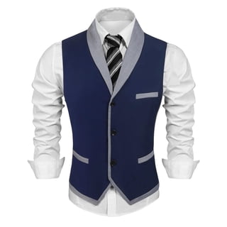 COOFANDY Mens Christmas Suit Vest Men's V-Neck Sleeveless Slim Fit Formal Jacket Suit Vest Business Dress Vests Casual Wedding Waistcoat