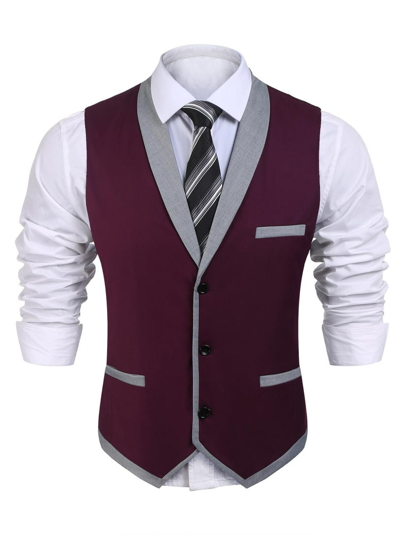 COOFANDY Men's Suit Vest Slim Fit Formal Business Dress Vest
