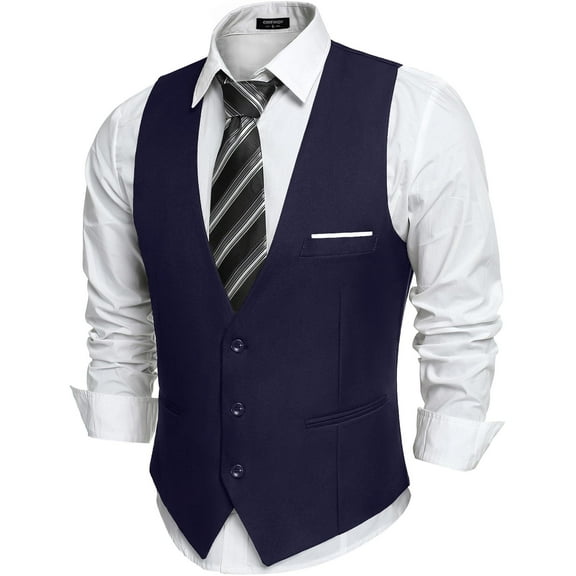 COOFANDY Suit Vests for Men Slim Fit Formal Dress Waistcoat Vests