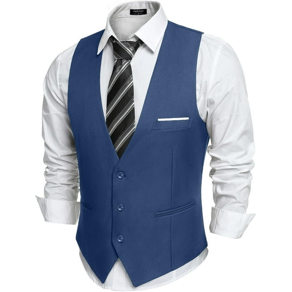 COOFANDY Mens Business Suit Vest Formal Dress Waistcoat Vests