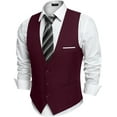 thumbnail image 1 of COOFANDY Men's V-Neck Sleeveless Business Suit Vests Slim Fit Wedding Waistcoat Christmas Vest, 1 of 7