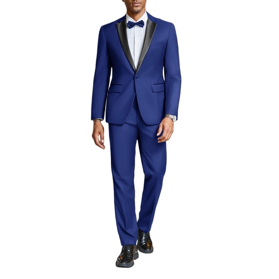 COOFANDY Men's Suits 2 Piece Slim Fit Dress Suits Tuxedo Jacket One Button Blazer for Wedding Business Prom