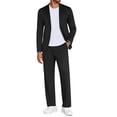 thumbnail image 1 of COOFANDY Men's Suits 2 Piece Slim Fit Suit Set 2 Button Lightweight Casual Knit Blazer Suit Jacket Pants, 1 of 6