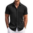 thumbnail image 1 of COOFANDY Men's Casual Button Down Shirt Short Sleeve Beach Shirts for Men Fashion Outfits, 1 of 7