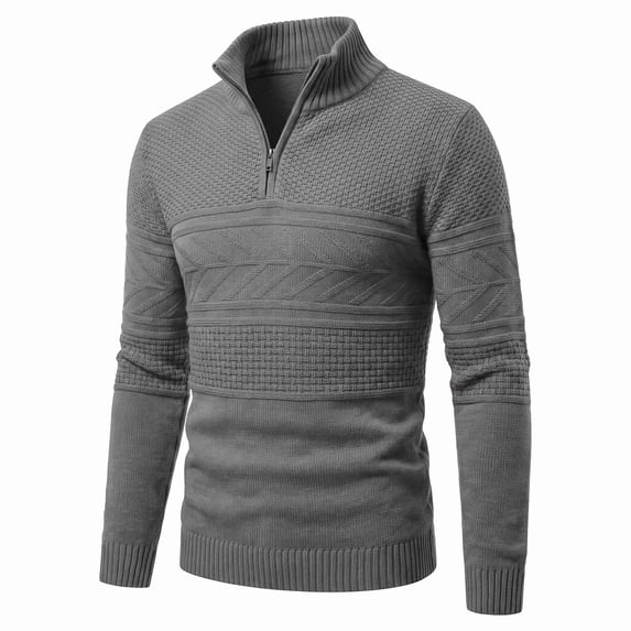 COOFANDY Men's Sweater Quarter Zip Pullover Casual Knit Cotton Long Sleeve Mock Neck Sweaters for Casual Outings Daily Work Business