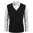 thumbnail image 1 of COOFANDY Men's Sweater Vest V Neck Casual Sleeveless Knitted Button Cardigan Vest, 1 of 11