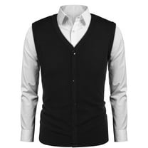 COOFANDY Men's Sweater Vest V Neck Casual Sleeveless Knitted Button Cardigan Vest