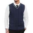 thumbnail image 1 of COOFANDY Men's V Neck Pullover Sweater Sleeveless Slim Fit Casual Knitted Sweater Vest, 1 of 7