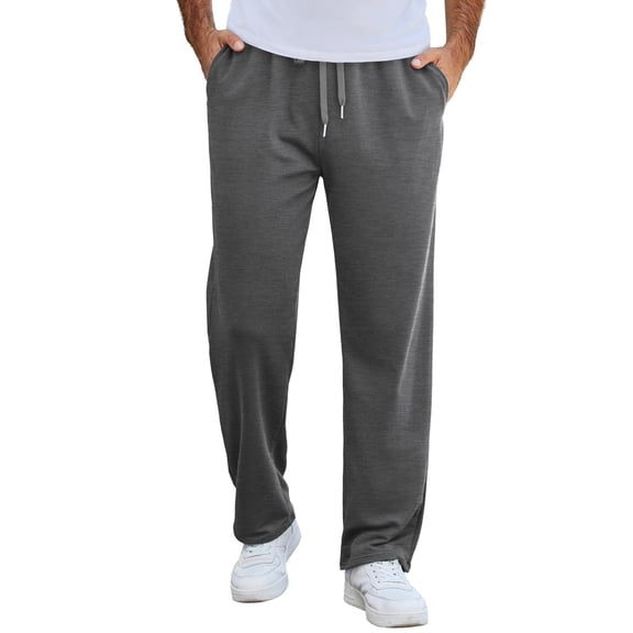 COOFANDY Men's Sweatpants Casual Lounge Cotton Pajama Yoga Pants Open Bottom Straight Leg Sweat Pants with Pockets