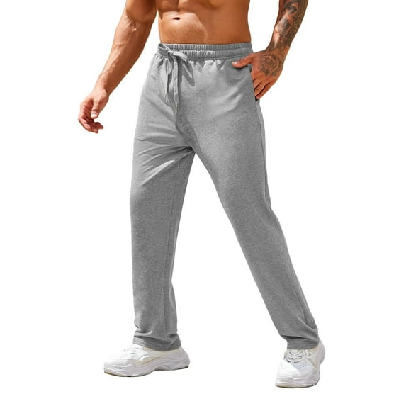 COOFANDY Men's Sweatpants Open Bottom Casual Cotton Pants Lightweight Track Pants with Pockets