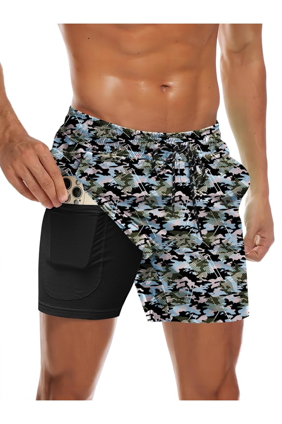 Men's Swim Trunks Quick Dry Bathing Suit with Pockets Swimwear Beach Board Short Swimsuit