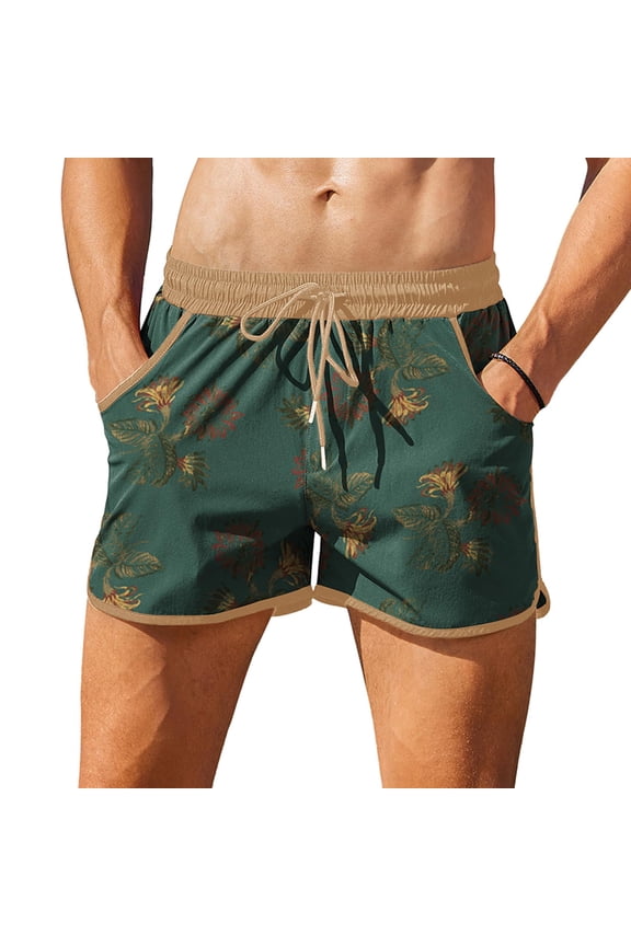 Men's Swim Trunks Shorts Fashion Boyshorts Swimwear Square Leg Pocket