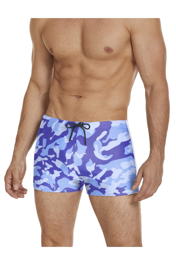 Men's Swim Trunks Swim Shorts Quick Dry Boxer Brief Lined Swimwear Bathing Suits