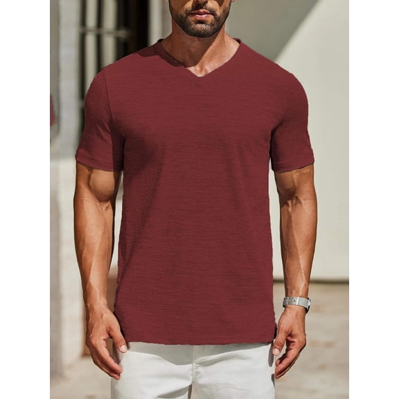 Men's T Shirts Short Sleeve Classic V Neck T-Shirt Casual Summer Basic Tee Shirt