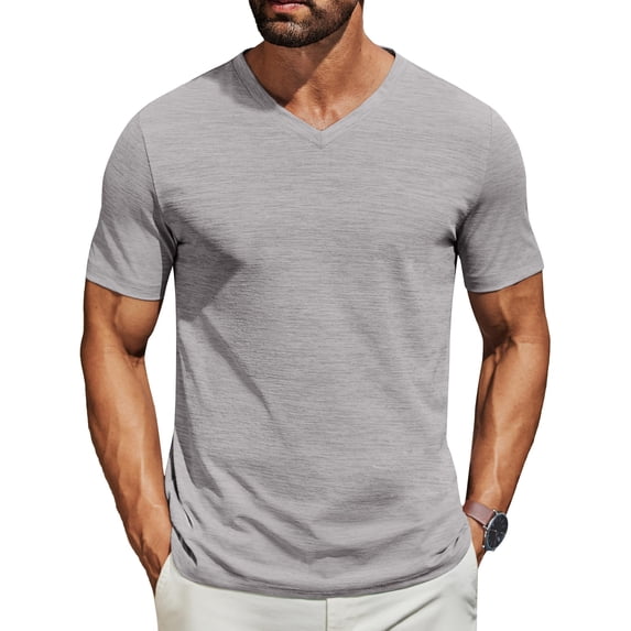 COOFANDY Men's T Shirts Short Sleeve Classic V Neck T-Shirt Casual Summer Basic Tee Shirt