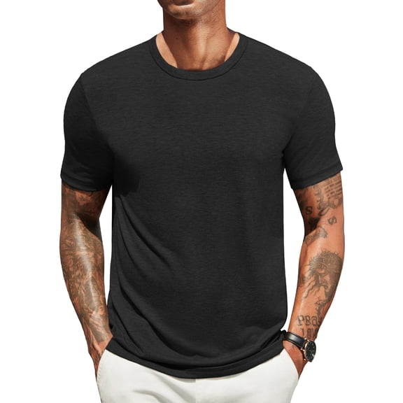 COOFANDY Men's T Shirts Short Sleeve Soft Crew Neck Lightweight Tee Shirts Casual Summer Basic Tops