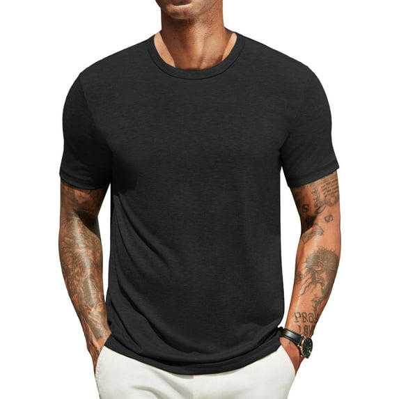 COOFANDY Men's T Shirts Short Sleeve Soft Crew Neck Lightweight Tee Shirts Casual Summer Basic Tops