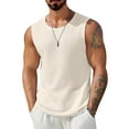 thumbnail image 1 of COOFANDY Waffle Knit Tank for Men Summer Sleeveless Shirt Stretch Textured Basic Tee Shirt Wide Sleeve, 1 of 7