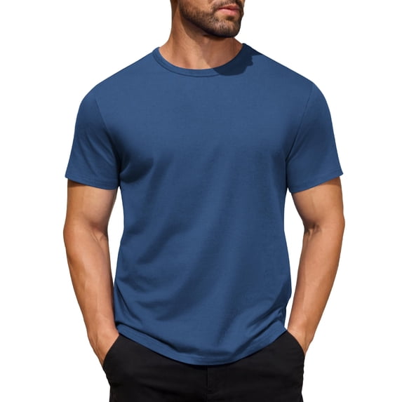 COOFANDY Men's Tee Shirts Solid Color Short Sleeve Crew Neck T-Shirts Fitted Soft Cool Classic Basic Tops
