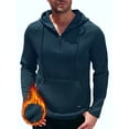 thumbnail image 1 of COOFANDY Men's Thermal Sweatshirts with Kangaroo Pocket, Casual Drawstring Hoody Top, Quarter Zip Pullover Sweatshirts, 1 of 7