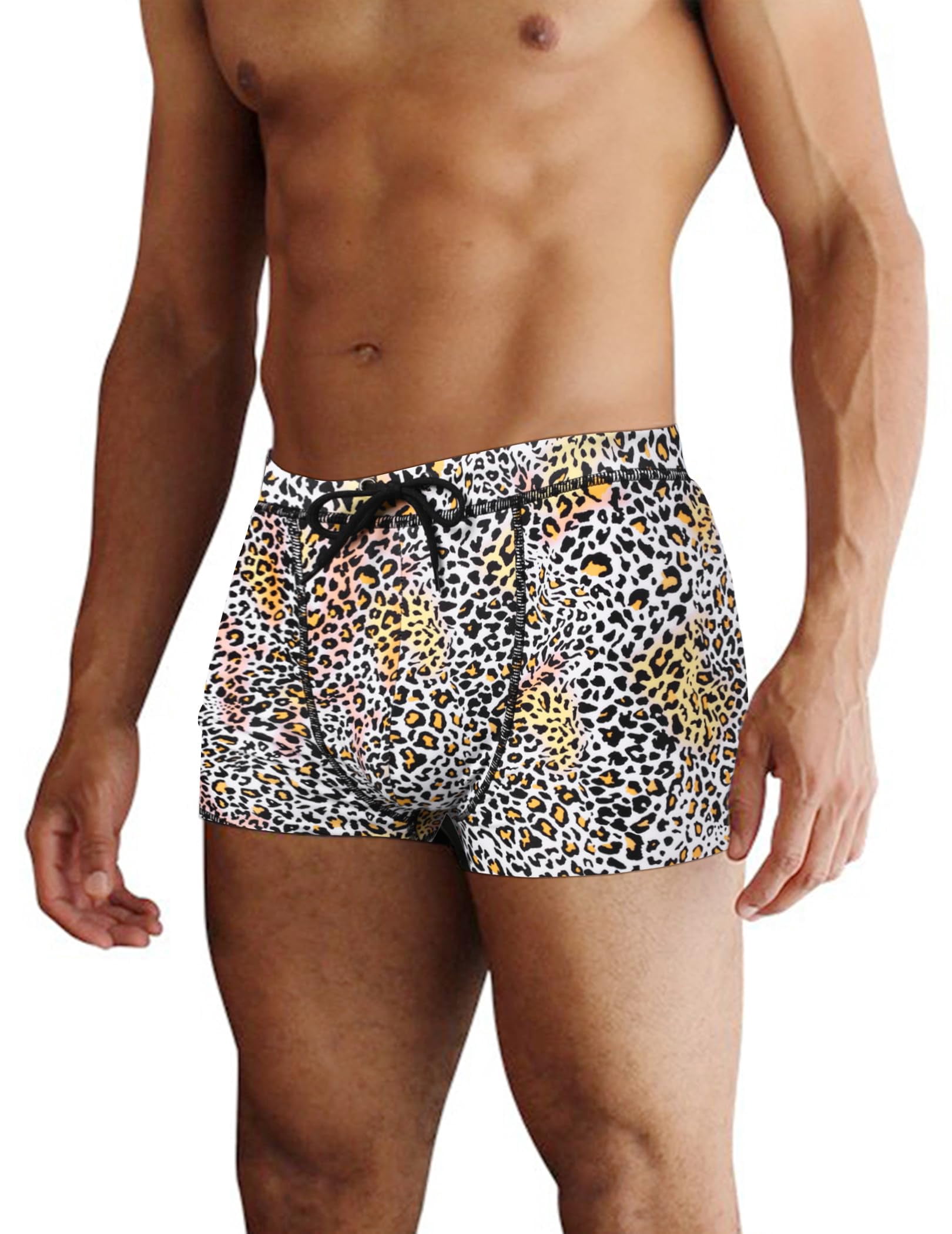 COOFANDY Men's Tight Swim Trunk Basic Bathing Suit Lightweight Square ...