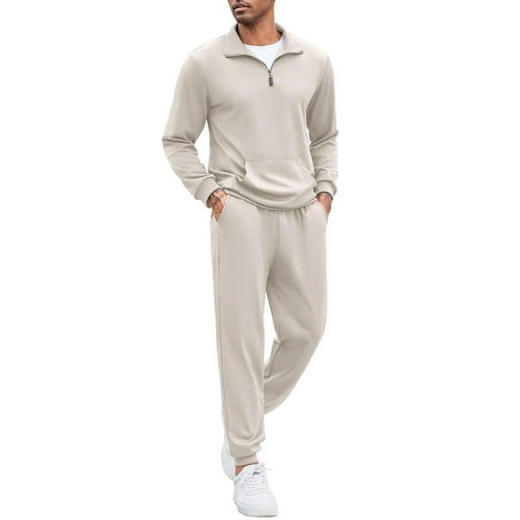 COOFANDY Men's Jogging Suits 2 Piece Set Quarter Zip Up Pullover Sweatshirt and Sweatpants Set with Pockets