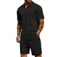 thumbnail image 1 of COOFANDY Men's 2 Pieces Outfits Quarter Zip T Shirt and Shorts Set Casual Athletic Suit Summer Tracksuits, 1 of 9
