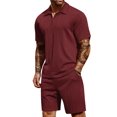thumbnail image 1 of COOFANDY Men's Tracksuit 2 Piece Polo Athletic Sweatsuit Zip Polo and Shorts Sets Short Sleeve Casual Sports Outfits, 1 of 7