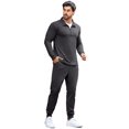 thumbnail image 1 of COOFANDY Men's 2 Piece Sweatsuits Quarter Zip Athletic Polo Tracksuit Casual Running Jogging Sport Suit Sets, 1 of 6