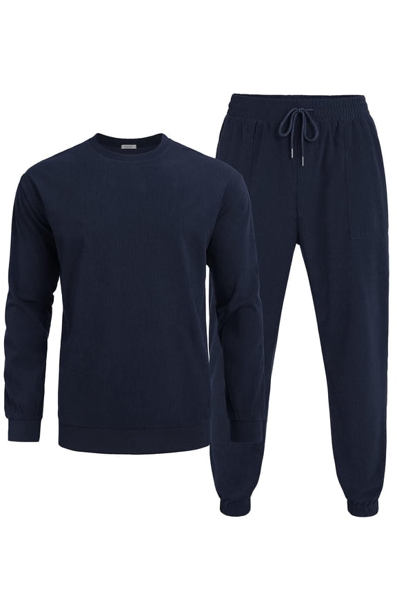 Men's Tracksuit 2 Piece Sweatsuit Set Long Sleeve Pullover Athletic Suit For Sports Casual Fitness Jogging