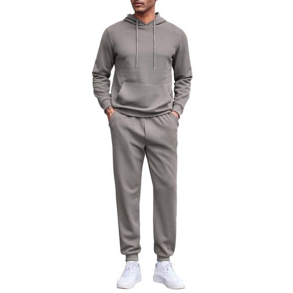 COOFANDY Men's Tracksuits 2 Pieces Waffle Hoodies Sweatsuit Sets Sports Jogging Suit Set