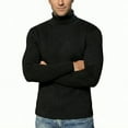 thumbnail image 1 of COOFANDY Mens Ribbed Slim Fit Knitted Pullover Turtleneck Sweater Black, 1 of 8