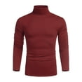 thumbnail image 1 of Coshow Men's Turtleneck T shirt Casual Lightweight Cotton Slim Fit Basic Pullover Tops, 1 of 5