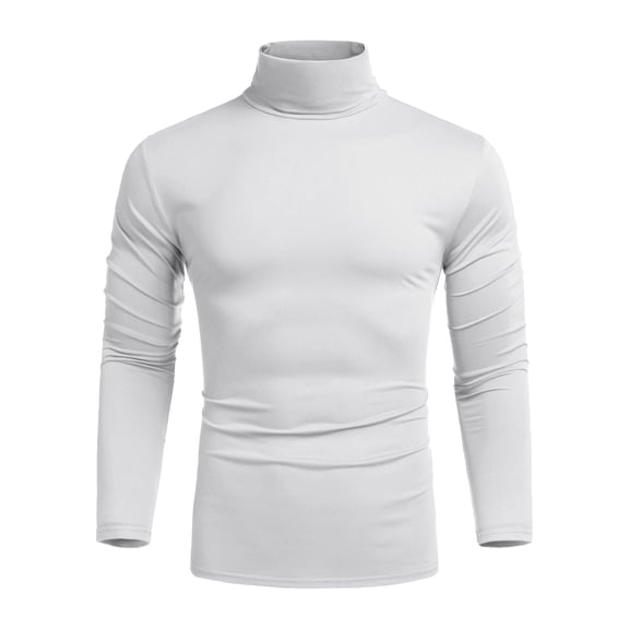 Coshow Men's Turtleneck T shirt Casual Lightweight Cotton Slim Fit Basic Pullover Tops