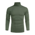 thumbnail image 1 of Coshow Men's Turtleneck T shirt Casual Lightweight Cotton Slim Fit Basic Pullover Tops, 1 of 5