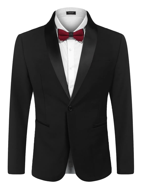 Men's Tuxedo Jacket Wedding Blazer One Button Dress Suit for Dinner Prom Party