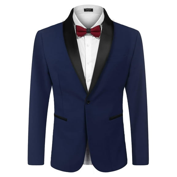 COOFANDY Men's Tuxedo Jacket Wedding Blazer One Button Dress Suit for Dinner Prom Party