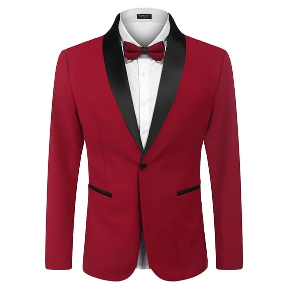 COOFANDY Men's Tuxedo Jacket Wedding Blazer One Button Dress Suit for Dinner Prom Party